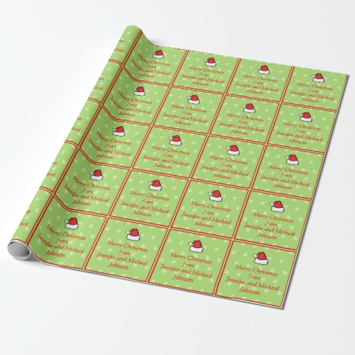 Paper Santa  Wrapping Custom Hat Name  craft paper Snowflakes Tree Christmas christmas  wrapping tree Gift