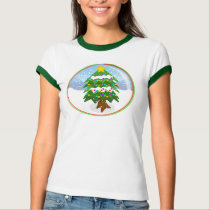 Christmas Tree Snowglobe Ringer Tee t-shirts
