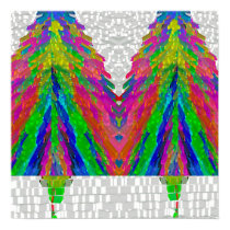 Christmas Tree - Snowhite Diamond Patterns posters