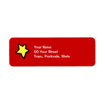 Christmas Tree Star red Return Address Label labels
