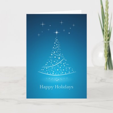 Christmas Tree Stars (Blue) card