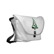 Christmas Tree stars n dashes mottled green Commuter Bags