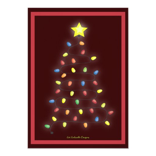 Christmas Tree String of Lights Holiday Party Card Zazzle