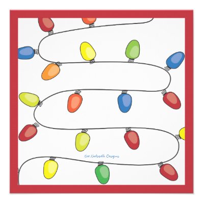 Christmas Tree String of Lights Holiday Party Invitations