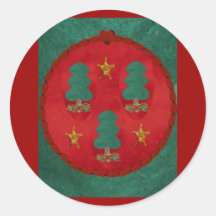 Christmas Tree Trinity Round Sticker