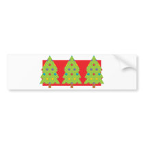 Christmas Tree Trio bumper stickers by alternateworlds Christmas Tree Trio bumper stickers
