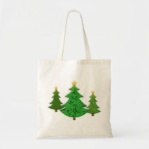 Christmas Tree Trio Canvas Bag