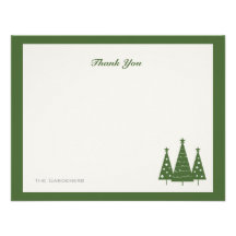 Christmas Tree Trio | Flat Thank You Cards Announcement