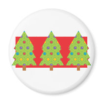 Christmas Tree Trio magnets by alternateworlds Christmas Tree Trio magnets