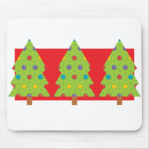 Christmas Tree Trio mousepads by alternateworlds Christmas Tree Trio mousepads