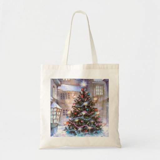 christmas tree vintage tote bag zazzle christmas tree vintage tote bag zazzle