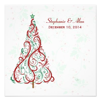 Christmas Tree Wedding Invitation