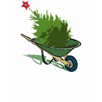 Christmas Tree Wheelbarrow T-Shirt by evisionarts Christmas Tree Wheelbarrow T-Shirt