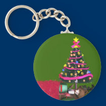 Christmas tree with gifts keychains