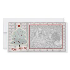 Christmas tree with pattern Photo Card photocard