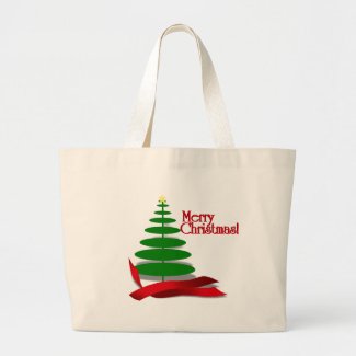 Christmas Tree with Red Ribbon Bags