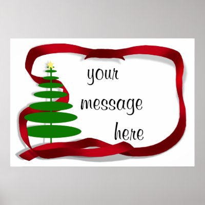 Christmas Tree with Red Ribbon posters