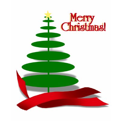 Christmas Tree with Red Ribbon T-shirt by I_Love_Xmas