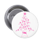 Christmas Tree with Ribbons Breast Cancer Button