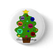 Christmas tree with sayings button