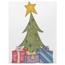 Christmas tree with star & packages letterhead design