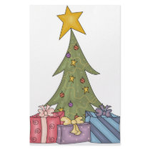 Christmas tree with star & packages stationery paper
