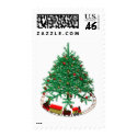 Christmas Tree with Train postage