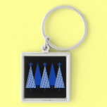 Christmas Trees - Blue Ribbon Colon Cancer keychains