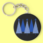 Christmas Trees - Blue Ribbon Colon Cancer keychains