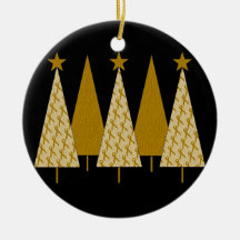 Christmas Trees - Gold Ribbon Christmas Tree Ornament
