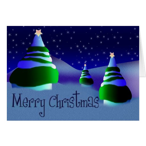 Christmas trees greeting cards
