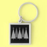 Christmas Trees - Grey Ribbon Diabetes keychains
