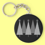 Christmas Trees - Grey Ribbon Diabetes keychains
