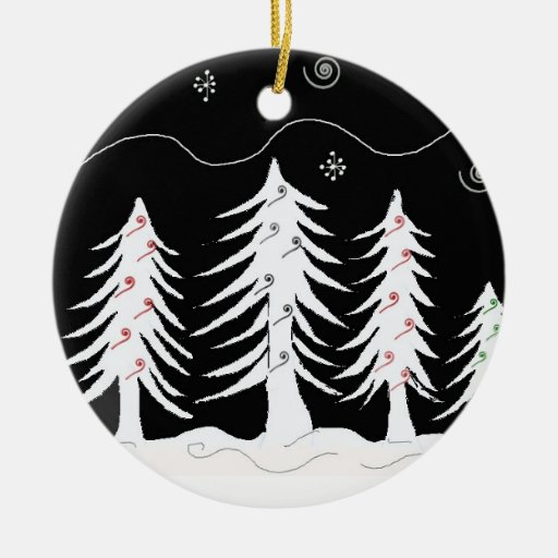 christmas trees in black and white ceramic ornament zazzle christmas trees in black and white ceramic ornament zazzle