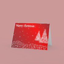Christmas Trees in Red cards