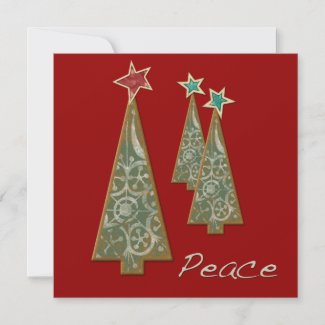 Christmas Trees-Peace/Red invitation