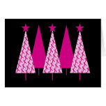 Christmas Trees - Pink Ribbon Cards