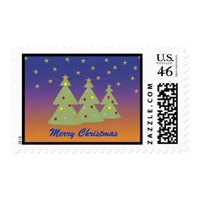 Christmas trees postage