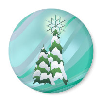 CHRISTMAS TREES & STAR by SHARON SHARPE magnets