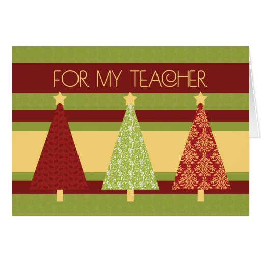 Christmas Trees Teacher Happy Holidays Card Zazzle