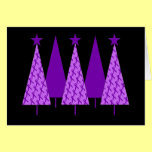 Christmas Trees - Violet Ribbon Greeting Card