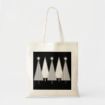 Christmas Trees - White Ribbon Canvas Bags