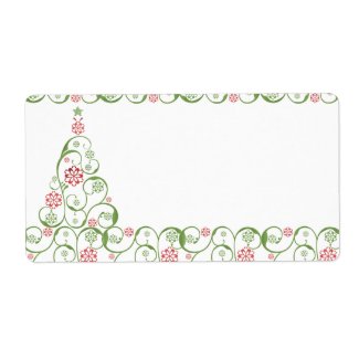 Christmas TreeSnowflake Swirl Christmas Gifts Tags label