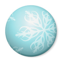 Christmas Turquoise Bubble Snowflakes magnets