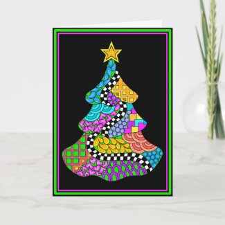 Christmas Twist Card with Black Background card