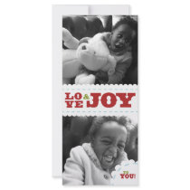 Christmas Two Family Photo Card Rack Card