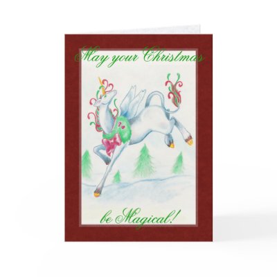 Christmas Unicorn Card by Customizables