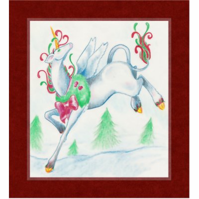 Christmas Unicorn Ornament Photo Cut Outs by Customizables