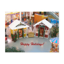 Christmas Village Happy Holidays Post Card postcards by dragonfly813 Christmas Village Happy Holidays Post Card postcards