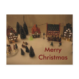 Christmas village postcard